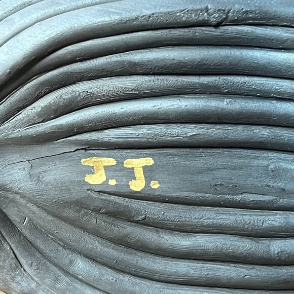 Ceramic Clay Vase Abstract Shape Handmade Black Gray Pink Author's Initials - Picture 15 of 15